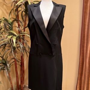 NWT- Alexander McQueen Elegant Black Tuxedo Dress, size 44. Excellent condition